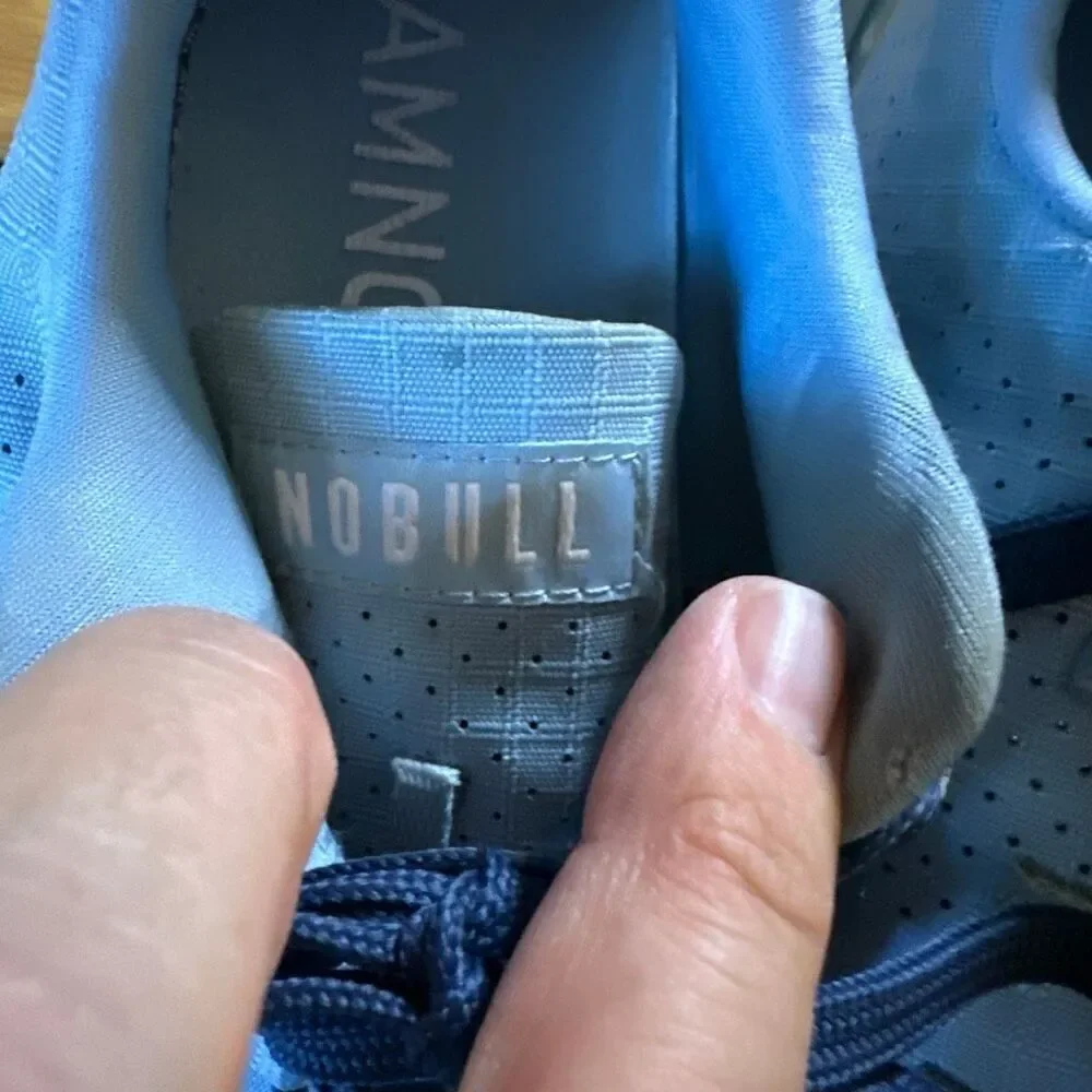 Nobull cross trainers blue knit shoe sneaker women’s 9 men’s 7.5